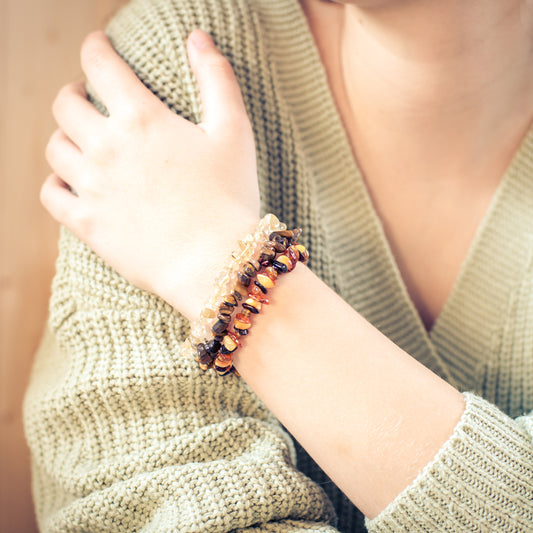 Amber chip bracelet (multicolor)