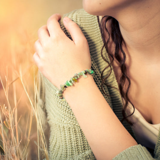 Chrysoprase chip bracelet