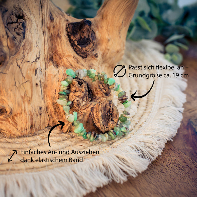 Chrysoprase chip bracelet