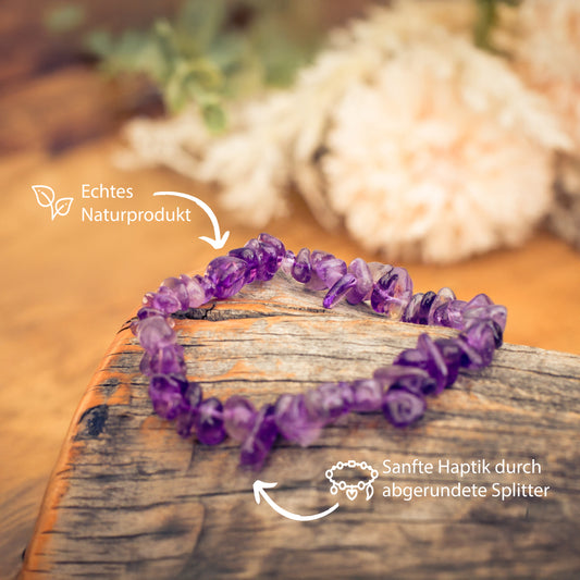 Amethyst chip bracelet