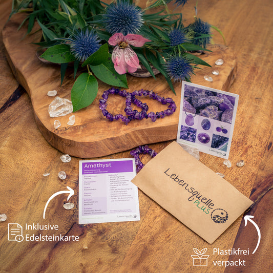 Amethyst chip bracelet