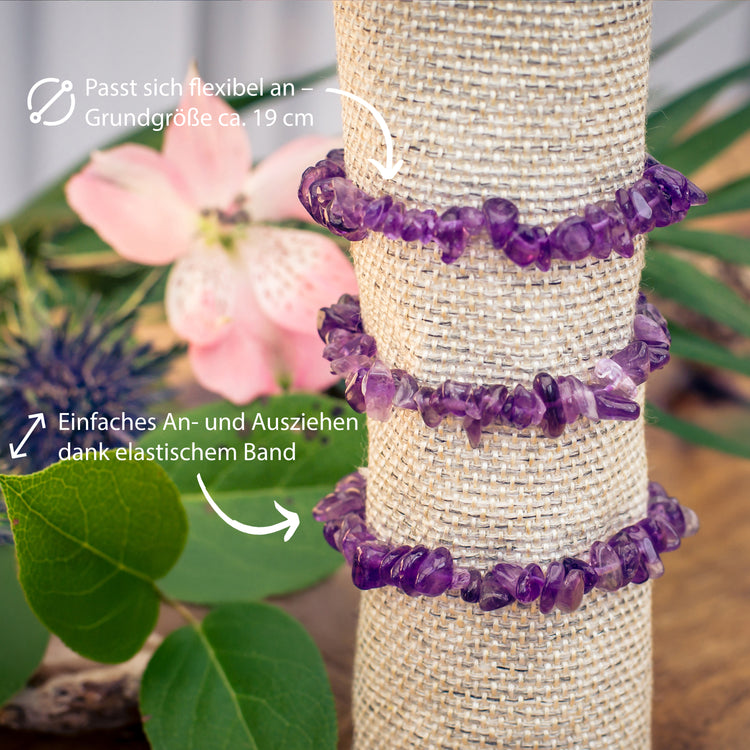 Amethyst chip bracelet