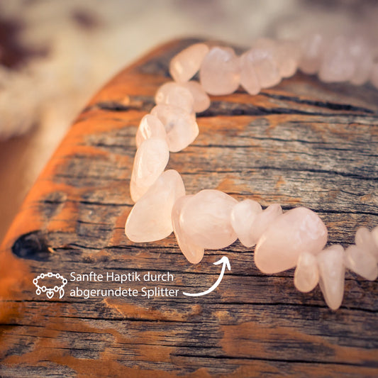Rose quartz chip bracelet