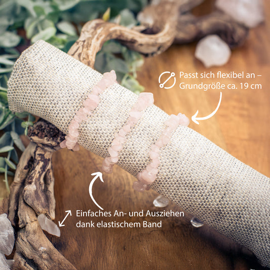 Rose quartz chip bracelet