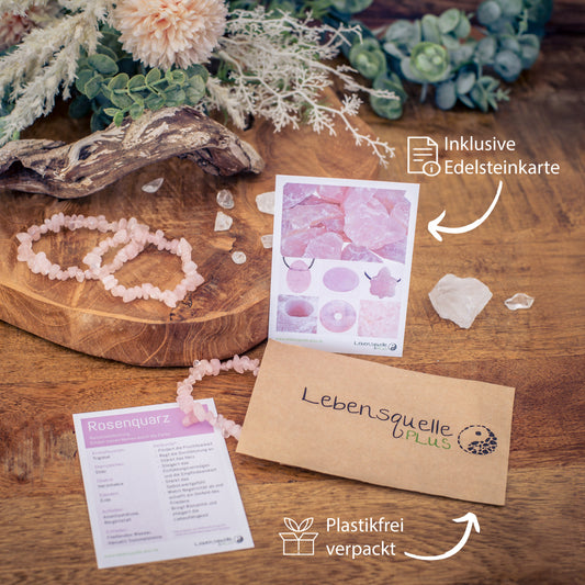 Rose quartz chip bracelet