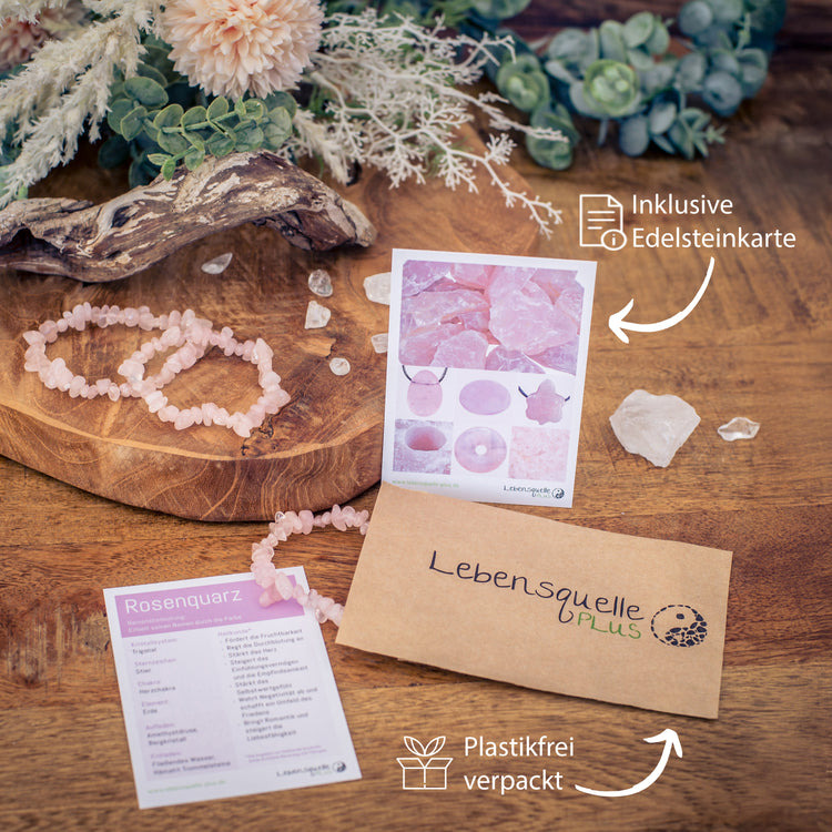 Rose quartz chip bracelet