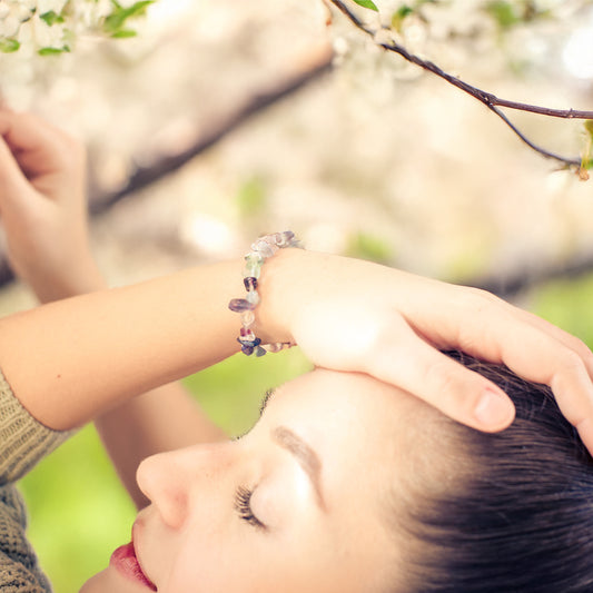 Fluorite chip bracelet