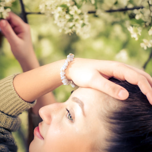 Chalcedony, blue chip bracelet