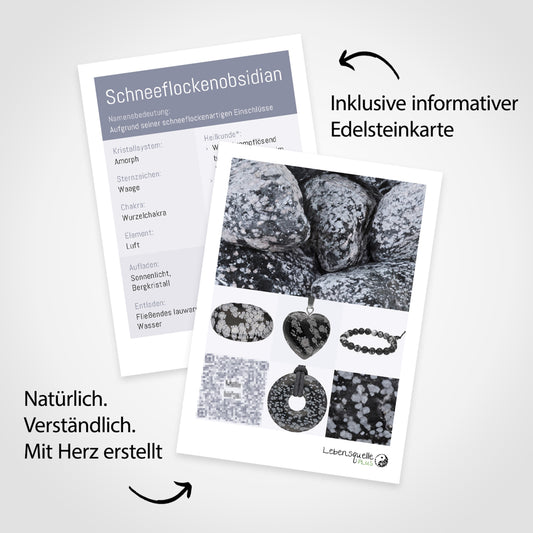 Snowflake obsidian chip bracelet