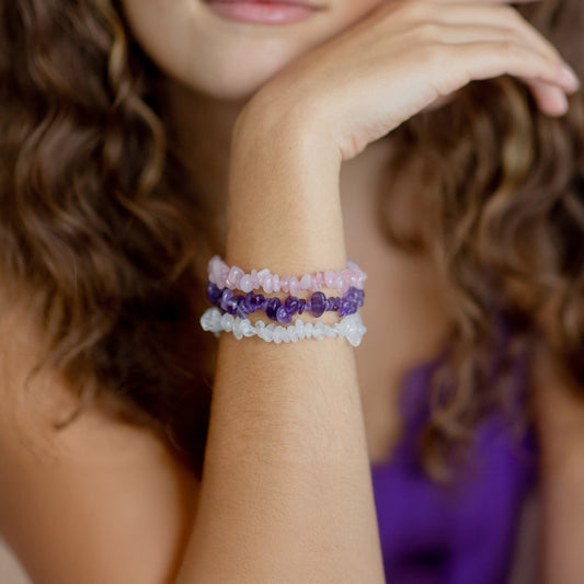 Rock crystal chip bracelet