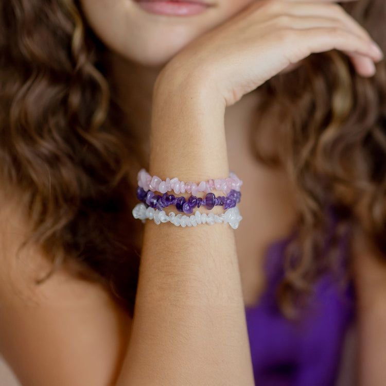 Rock crystal chip bracelet
