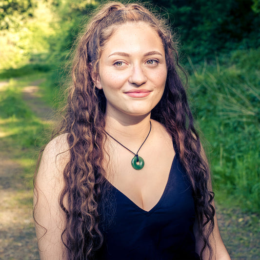 Aventurin, grün Donut | 30 mm Anhänger + Baumwollband