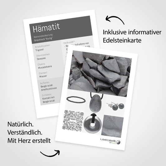 Hematite Donut | 30 mm Pendant + Cotton Cord