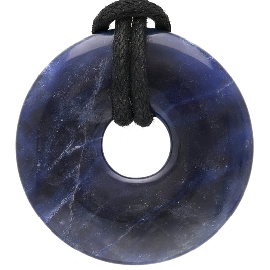 Sodalite Donut | 30 mm Pendant + Cotton Cord
