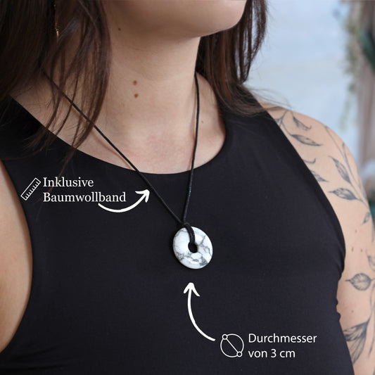 Magnesite Donut | 30 mm pendant + cotton cord