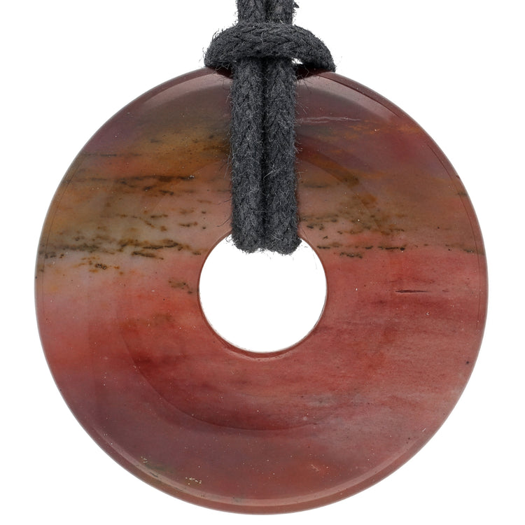 Mookaite Donut Pendant | 30 mm Pendant + Cotton Cord