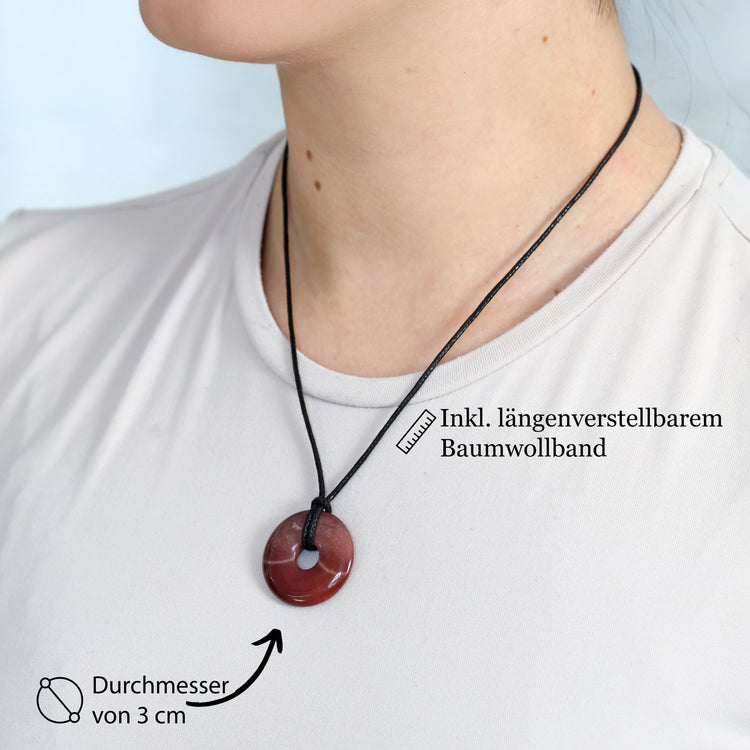 Mookaite Donut Pendant | 30 mm Pendant + Cotton Cord