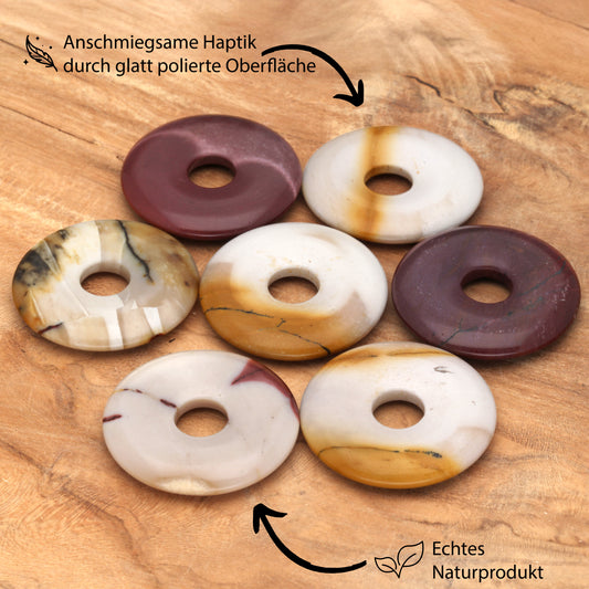 Mookaite Donut Pendant | 30 mm Pendant + Cotton Cord