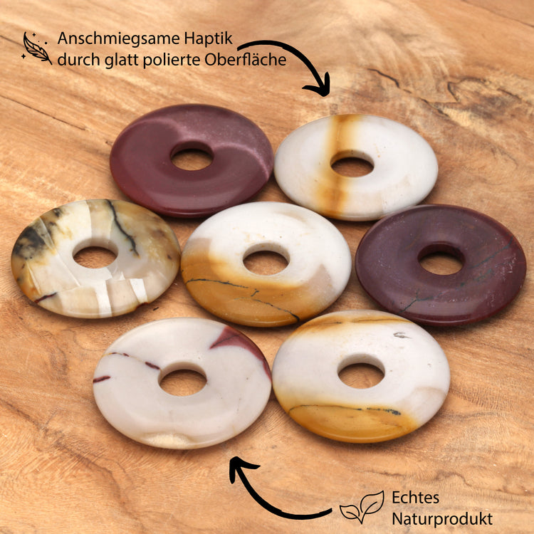 Mookaite Donut Pendant | 30 mm Pendant + Cotton Cord