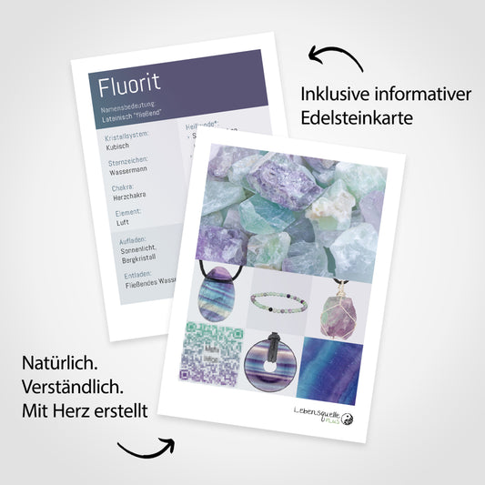 Fluorite, colorful donut | 30 mm pendant + cotton cord