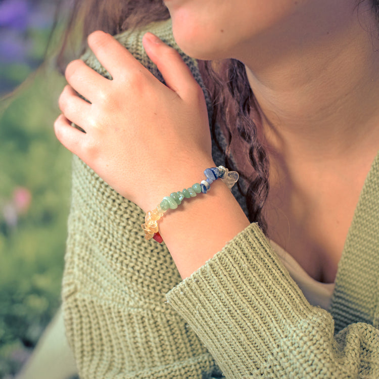 Chakra chip bracelet