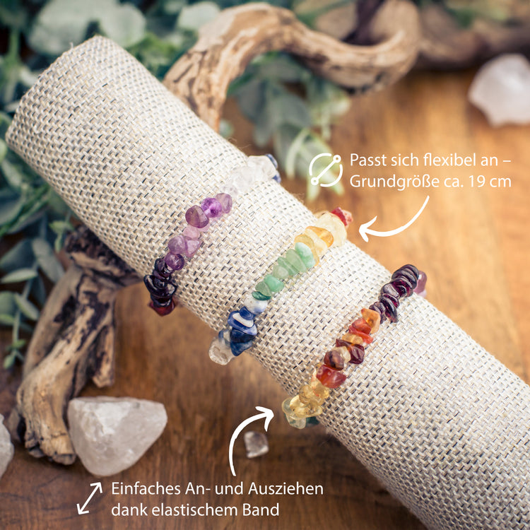 Chakra chip bracelet