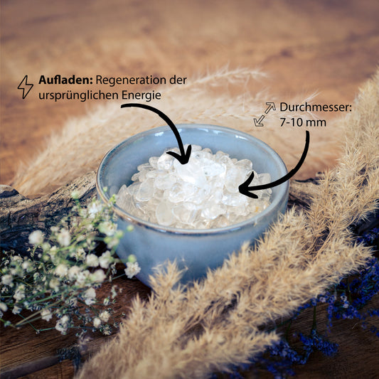 Charging stones rock crystal &amp; discharging stones hematite | Mini tumbled stone chips