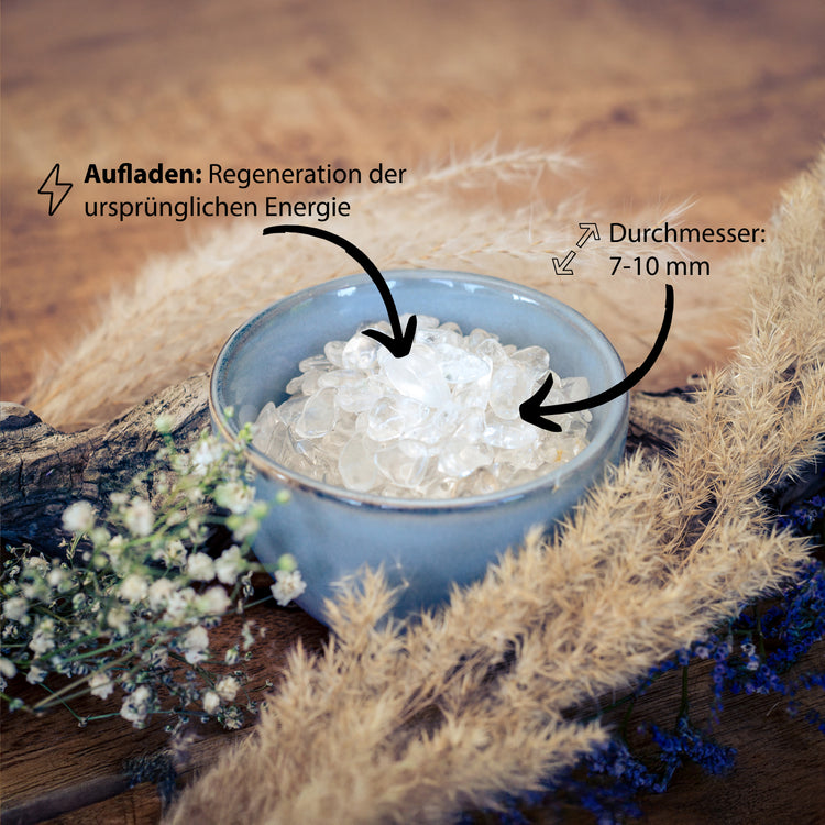 Charging stones rock crystal &amp; discharging stones hematite | Mini tumbled stone chips