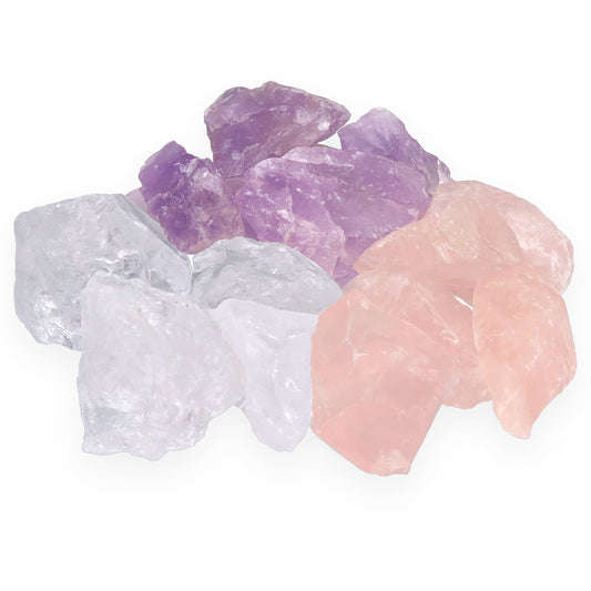 Water Stones Premium Basic Mix | Rock Crystal + Rose Quartz + Amethyst