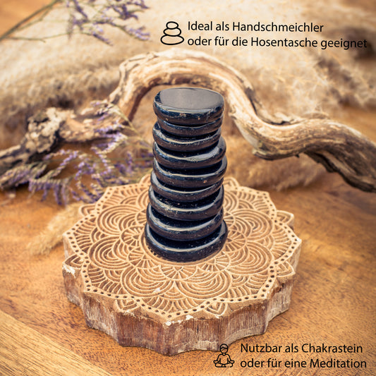 Tourmaline, black (Schorl) disc stone