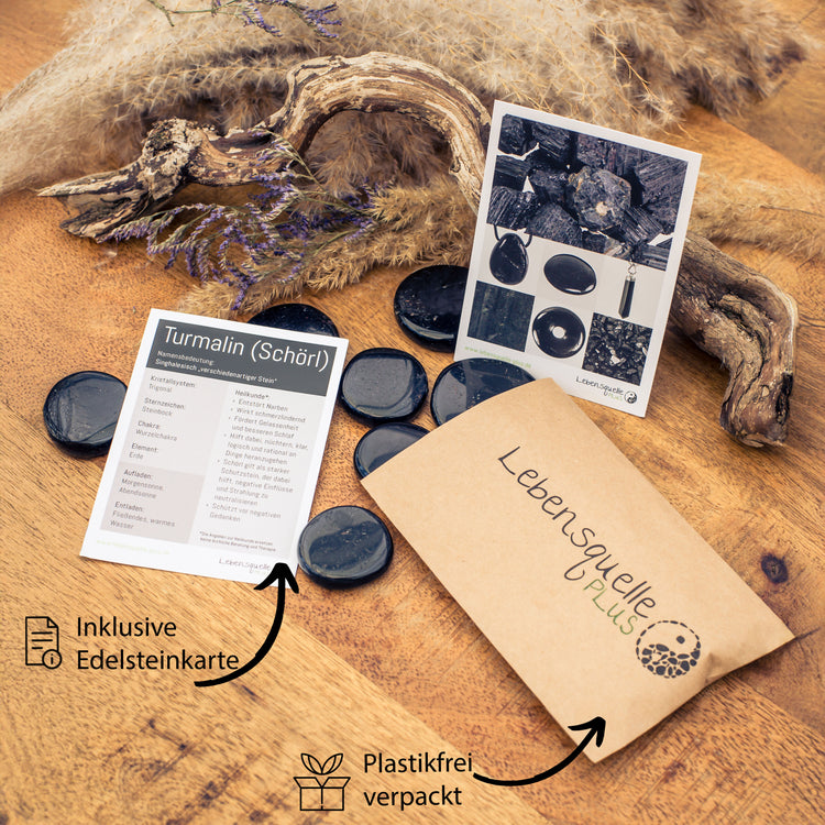 Tourmaline, black (Schorl) disc stone