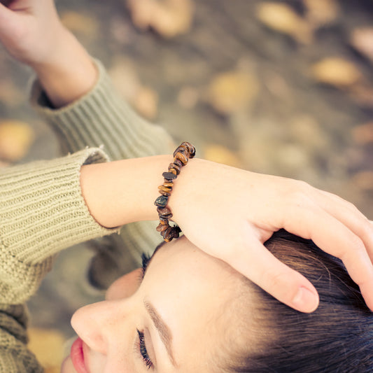 Tiger eye chip bracelet