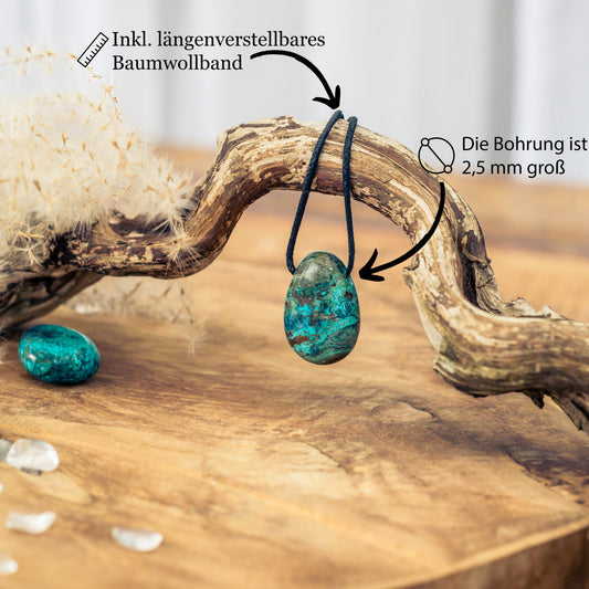 Chrysocolla drop pendant