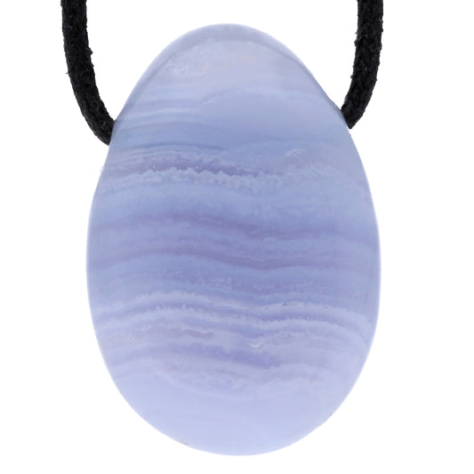 Chalcedony, blue drop pendant