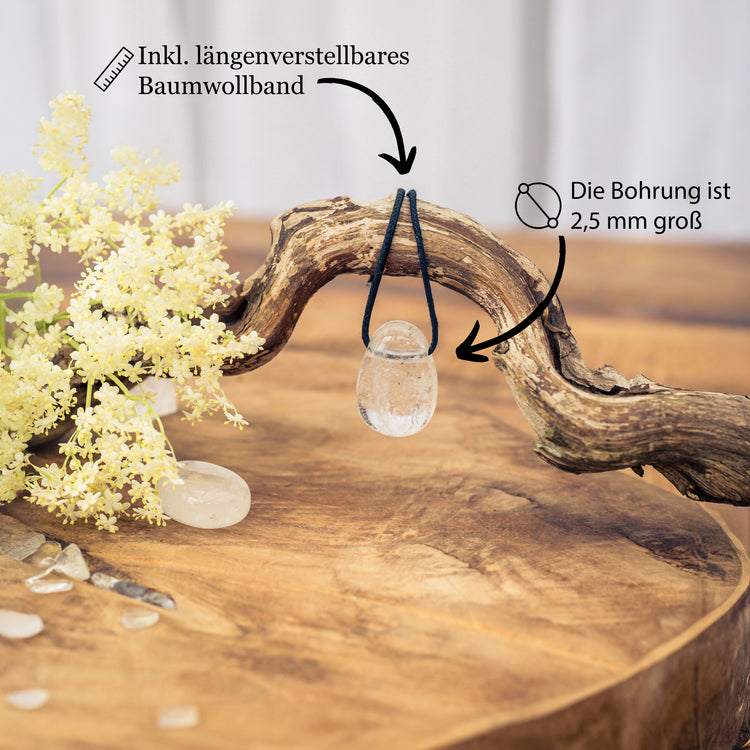 Rock crystal drop pendant