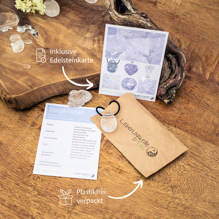 Rock crystal drop pendant