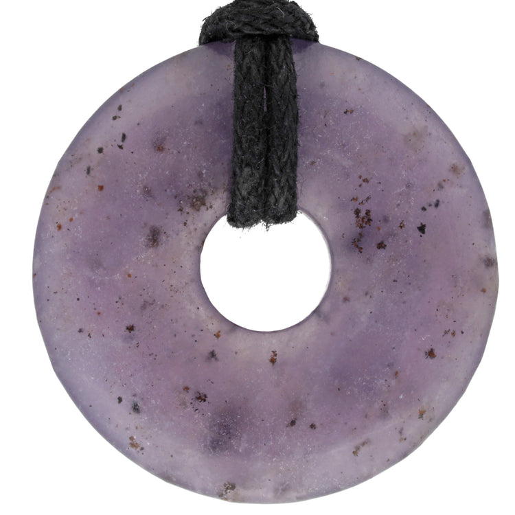 Lepidolith Donut | 30 mm Anhänger + Baumwollband