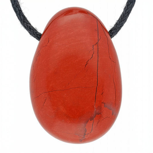 Jasper, red drop pendant 