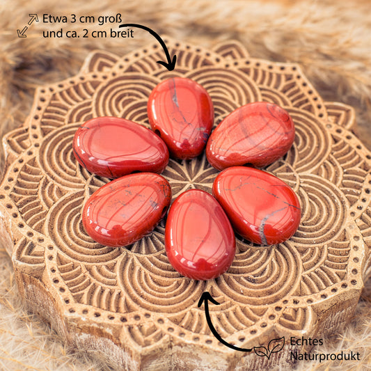 Jasper, red drop pendant 