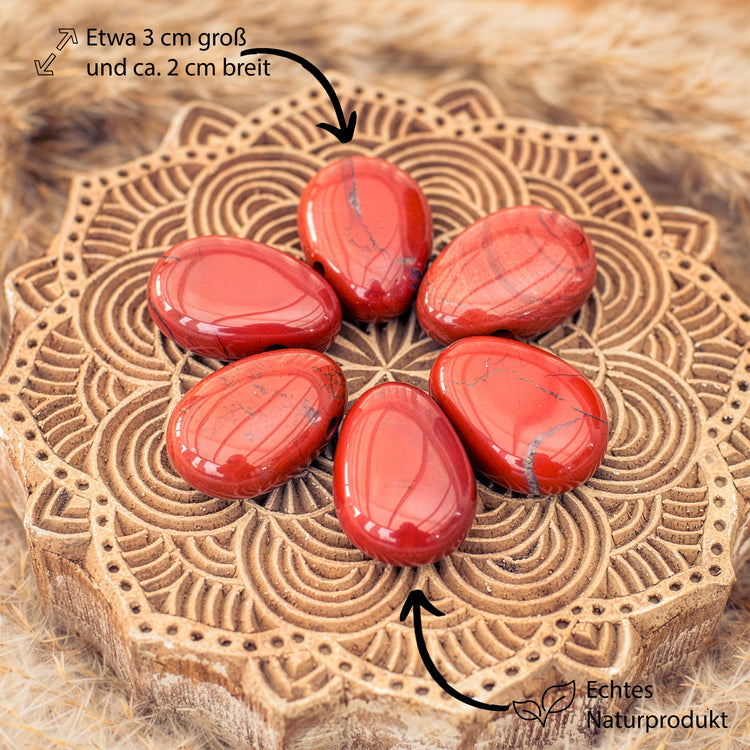 Jasper, red drop pendant 