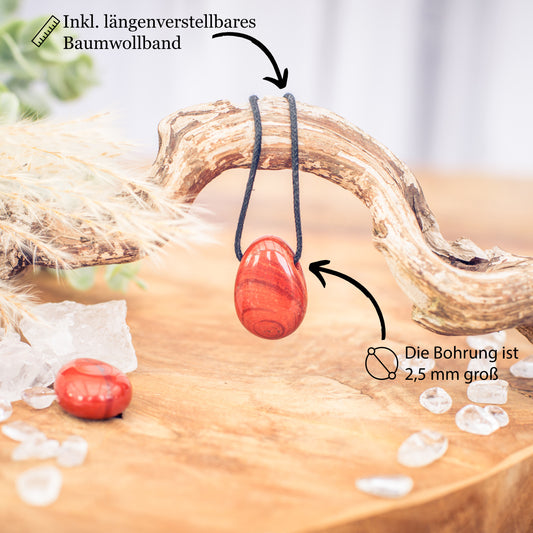 Jasper, red drop pendant 