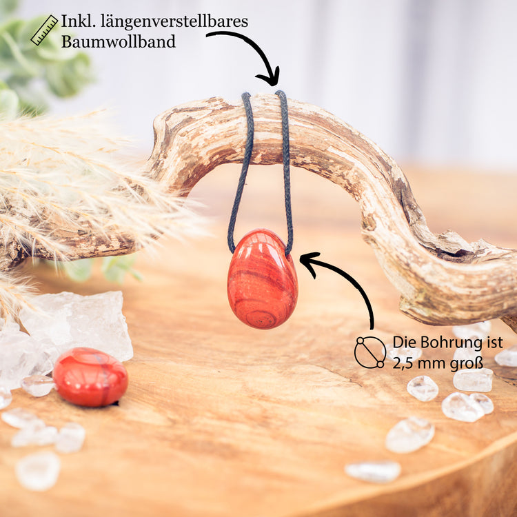 Jasper, red drop pendant 