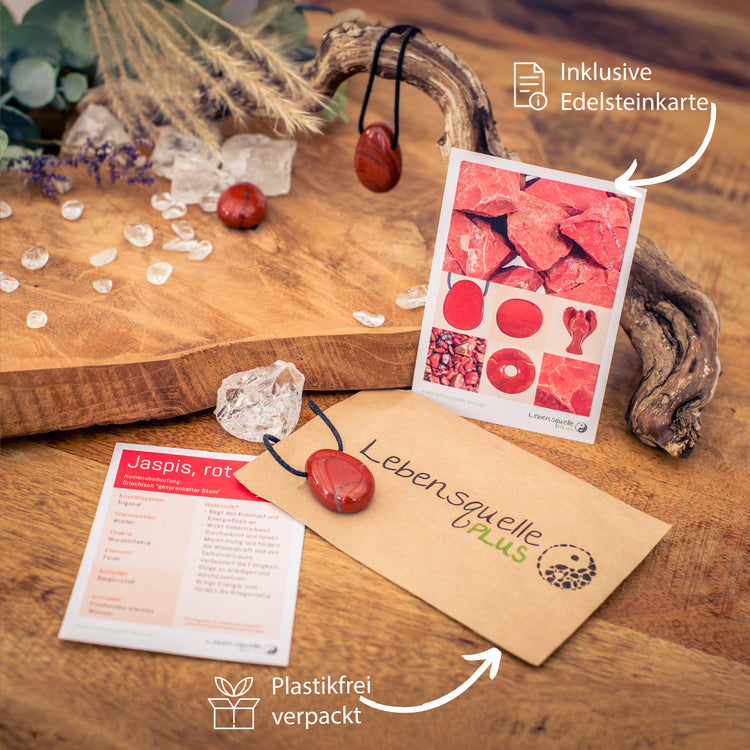 Jasper, red drop pendant 