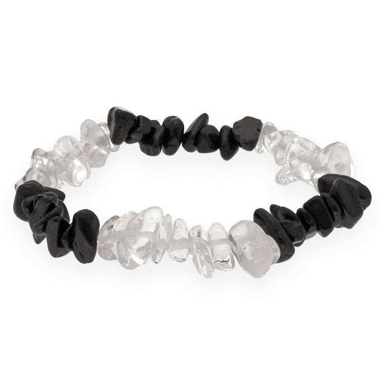 Rock crystal + Schörl splinter bracelet