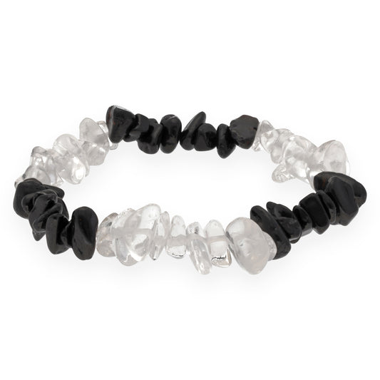 Rock crystal + Schörl splinter bracelet