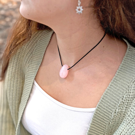 Rose quartz drop pendant 