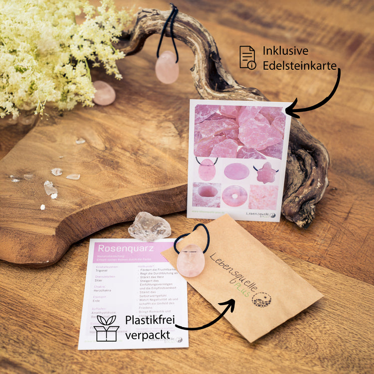 Rose quartz drop pendant 