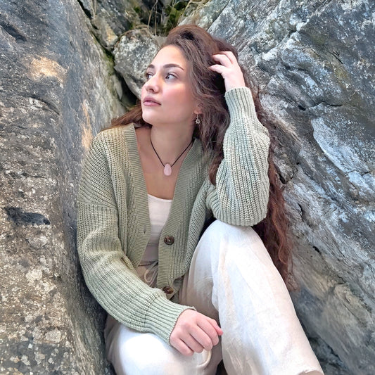 Rose quartz drop pendant 