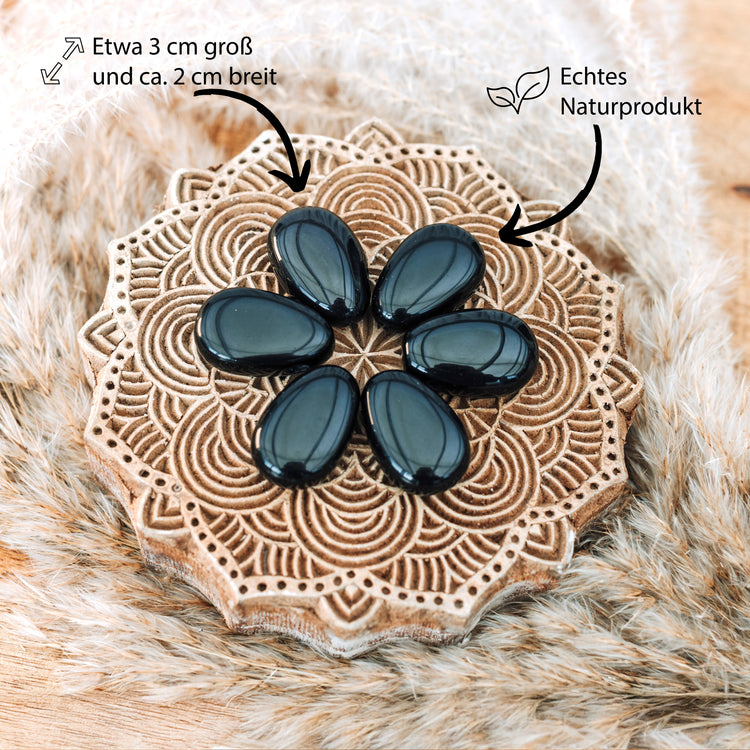 Obsidian, black drop pendant 