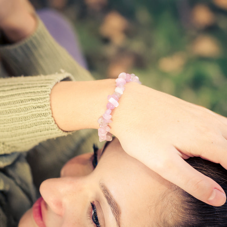 Kunzite chip bracelet